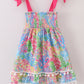 Pink Tropical Smocked Mom & Me Dress