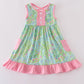 Meadow Breeze Print Girl Ruffle Dress