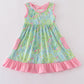 Meadow Breeze Print Girl Ruffle Dress