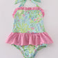 Meadow Breeze Print Girl Swimsuit