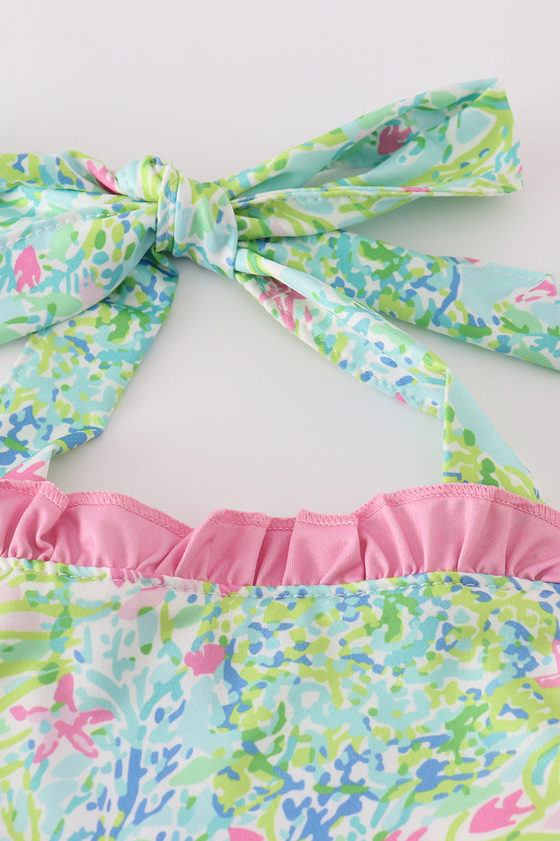 Meadow Breeze Print Girl Swimsuit
