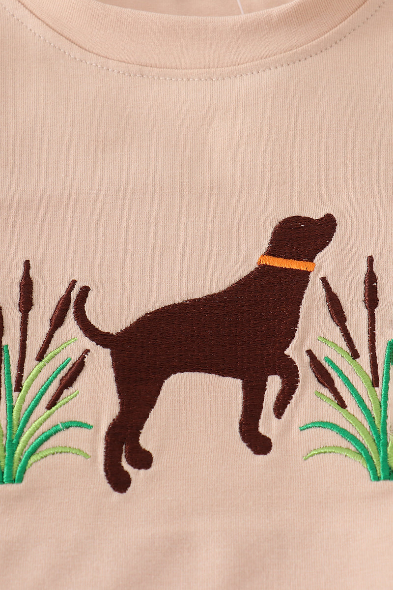 Camouflage Hound Embroidery Pants Set