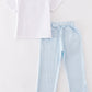 Blue Pumpkin Embroidery Plaid Boy Set