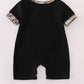 Black Camouflage Pumpkin Applique Romper