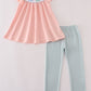 Pink Embroidery Pants Set