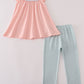 Pink Embroidery Pants Set