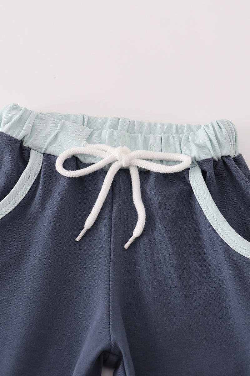 Navy Pumpkin Embroidery Set