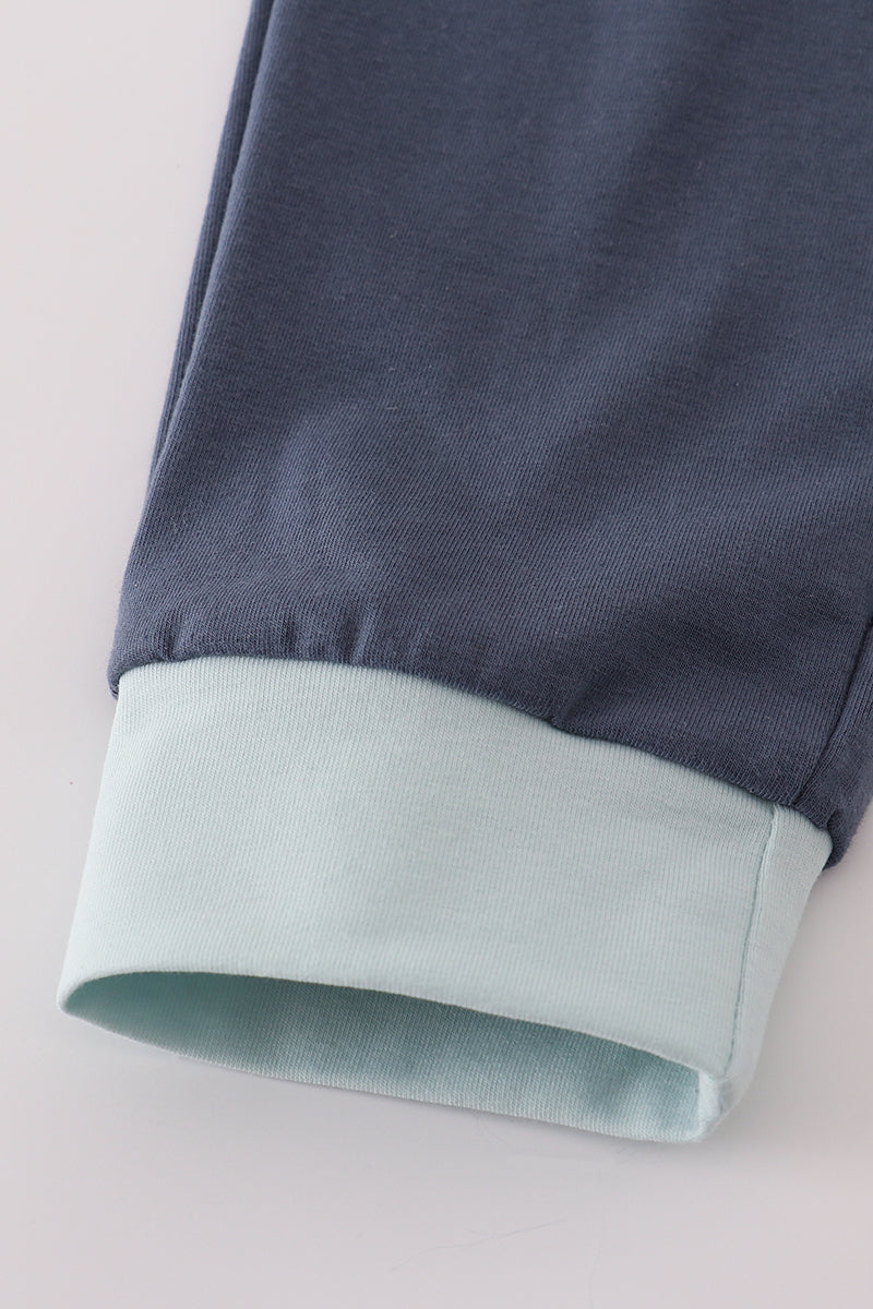 Navy Pumpkin Embroidery Set