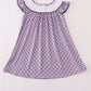 Purple Halloween Dot Witch Embroidery Dress