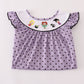 Purple Halloween Dot Witch Embroidery Dress