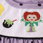 Purple Halloween Dot Witch Embroidery Dress