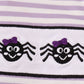 Purple Halloween Spider Embroidery Stripe Ruffle Bubble