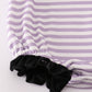 Purple Halloween Spider Embroidery Stripe Ruffle Bubble