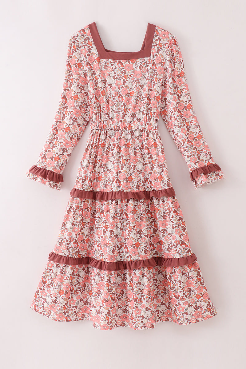 Fall Floral Print Mom&Me Dress