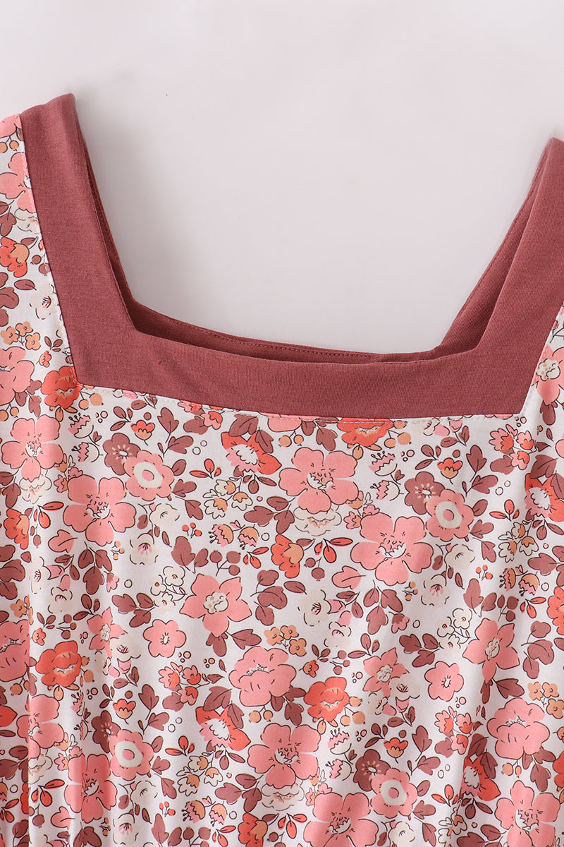 Fall Floral Print Mom&Me Dress