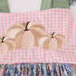 Blue Floral Pumpkin Embroidery Ruffle Pants Set