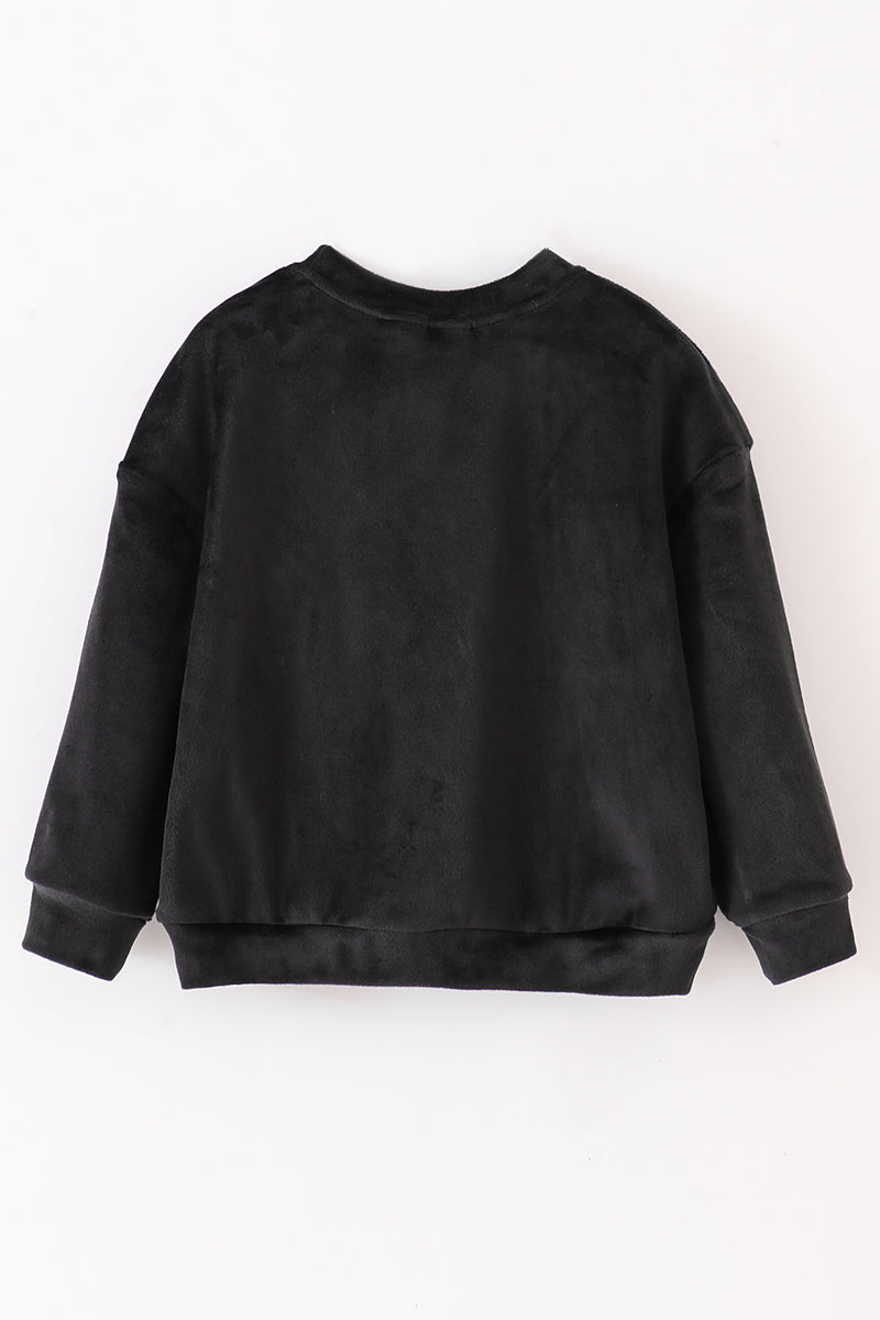 Black Velvet Blessed Embroidery Mom&Me Sweatshirt
