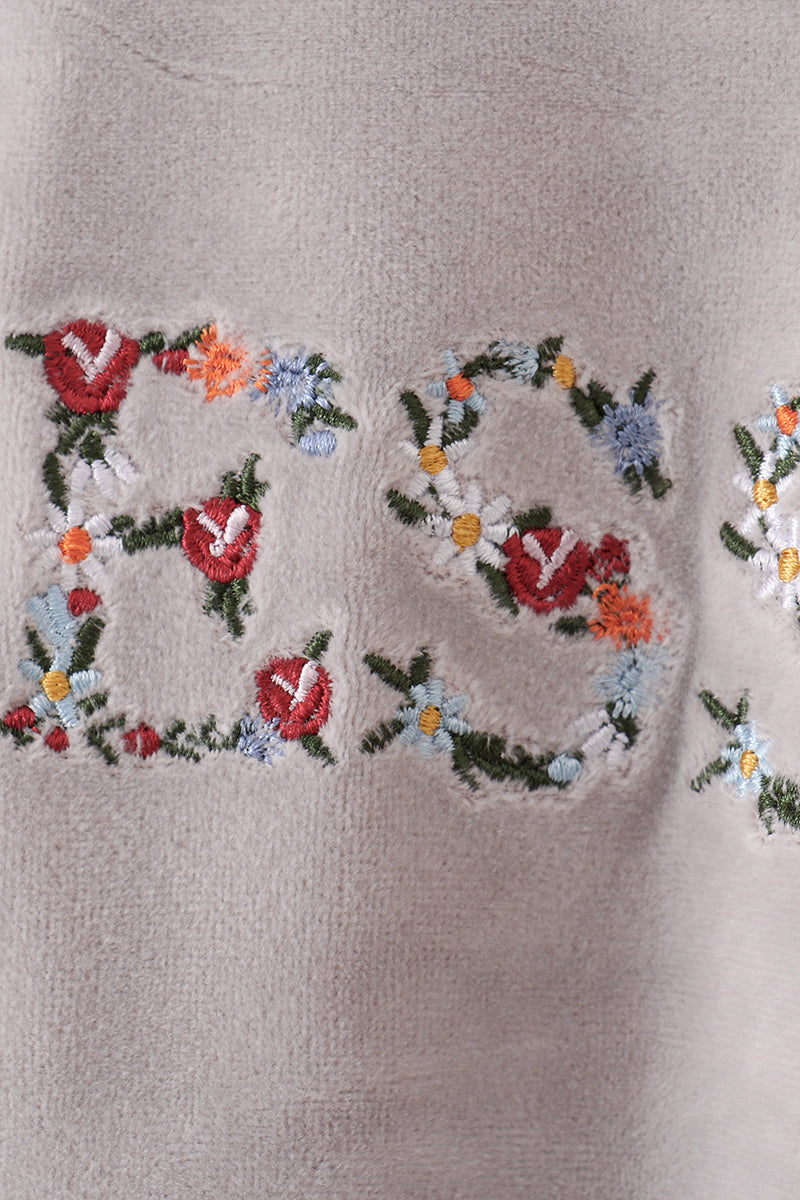 Grey Velvet Blessed Embroidery Mom&Me Sweatshirt