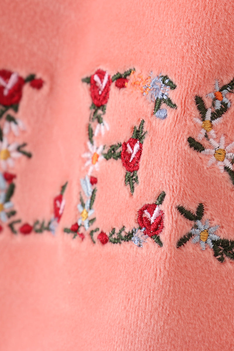 Pink Velvet Blessed Embroidery Mom&Me Sweatshirt