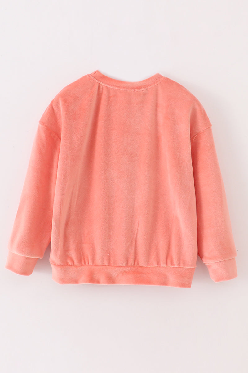 Pink Velvet Blessed Embroidery Mom&Me Sweatshirt