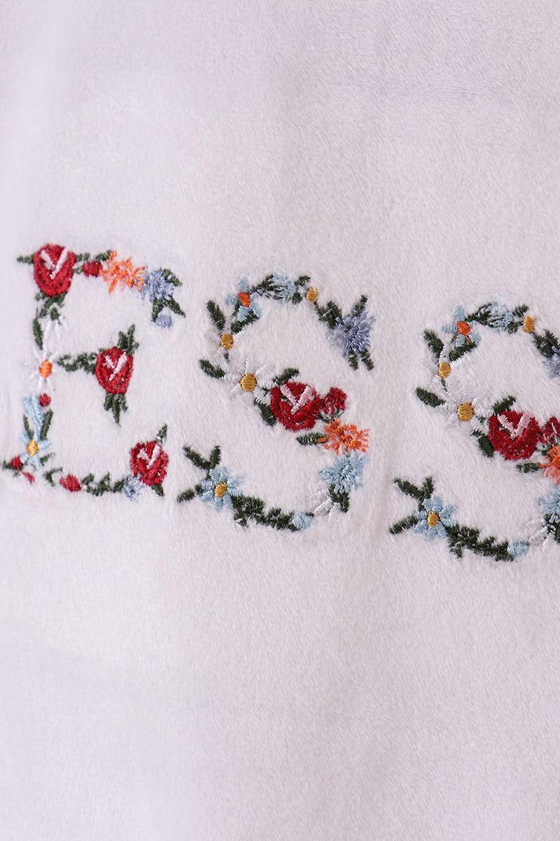 White Velvet Blessed Embroidery Mom&Me Sweatshirt
