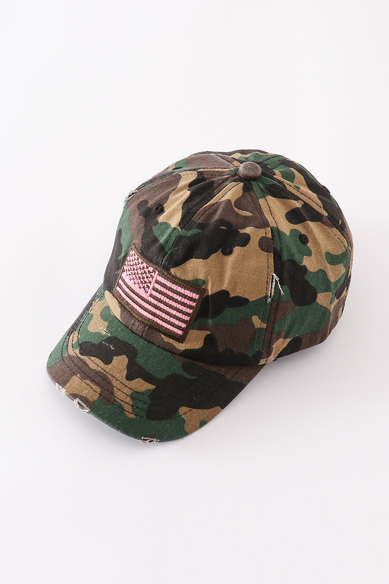 Camouflage Flag Vintage Hat Mom & Me