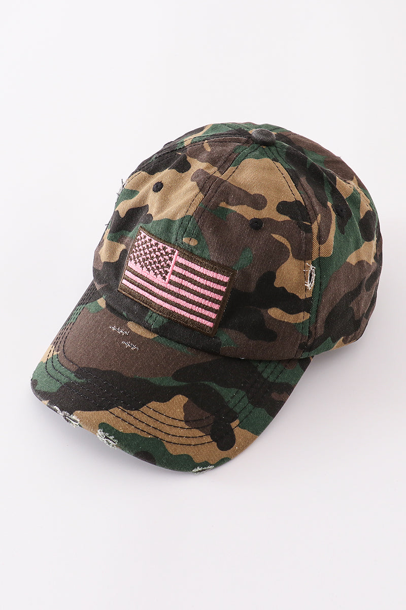 Camouflage Flag Vintage Hat Mom & Me