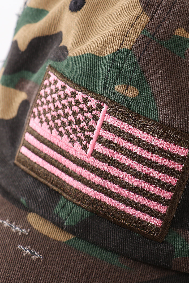 Camouflage Flag Vintage Hat Mom & Me