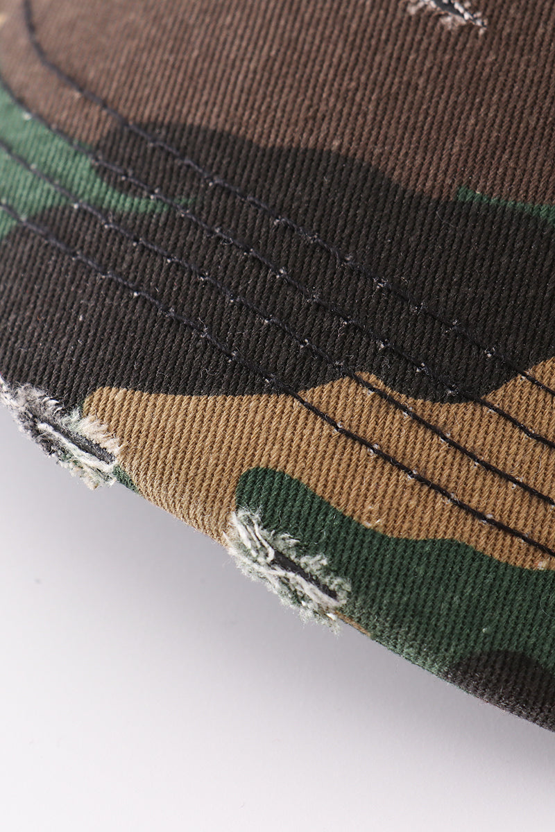 Camouflage Flag Vintage Hat Mom & Me