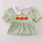 Green Stripe Embroidery Dress