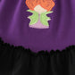 Purple Halloween Witch Applique Dress