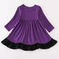 Purple Halloween Witch Applique Dress