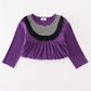 Purple Halloween Witch Applique Dress