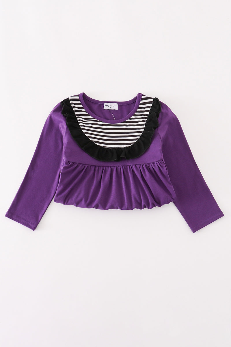Purple Halloween Witch Applique Dress