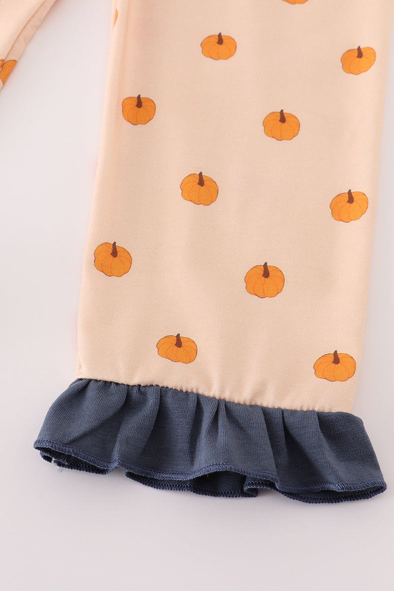 Khaki Print Ruffle Pajamas Set