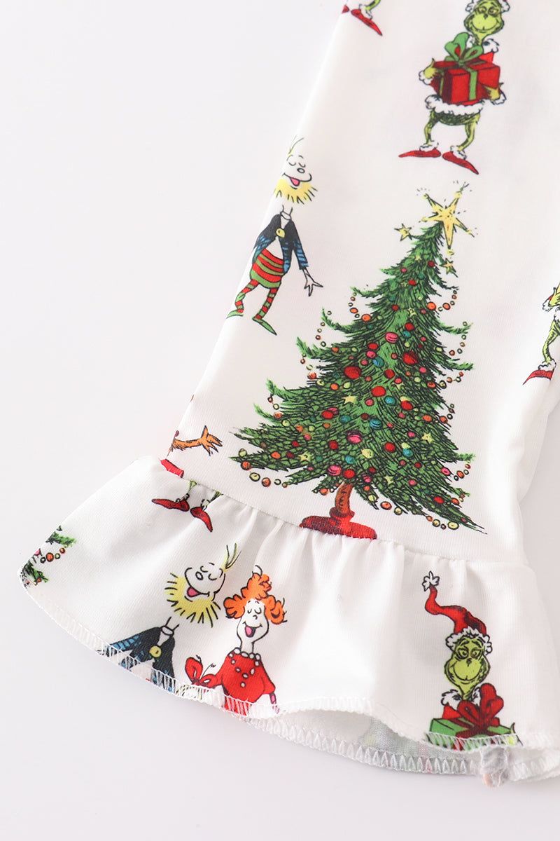 White Grinch Print Dress