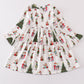 White Grinch Print Dress