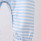 Blue Stripe Reindeer Applique Ruffle Romper