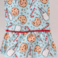Santa Claus Cookie Print Ruffle Pajamas Set