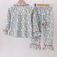 Santa Claus Cookie Print Ruffle Pajamas Set