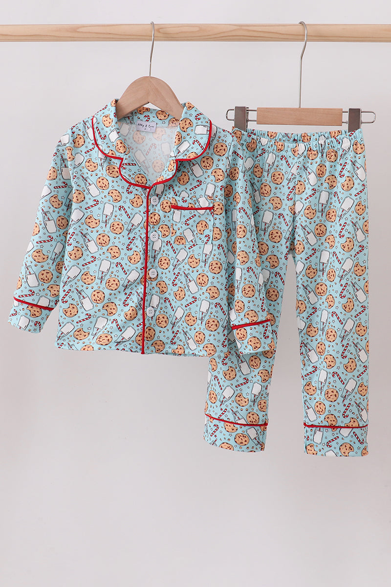 Santa Claus Cookie Print Pajamas Set