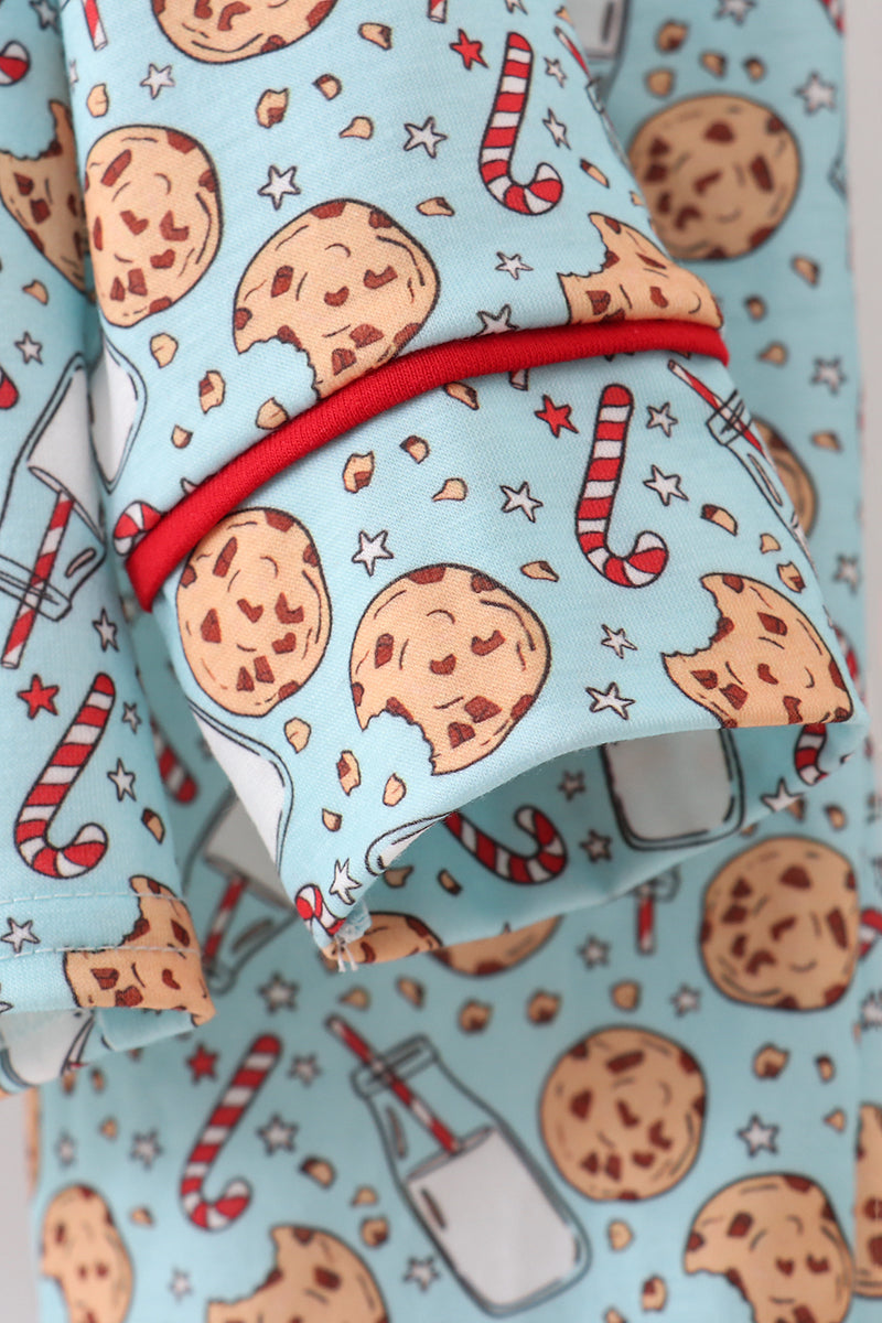 Santa Claus Cookie Print Pajamas Set