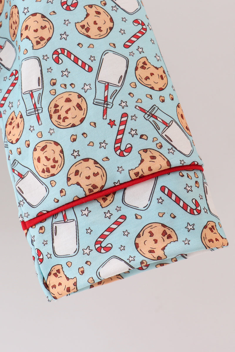 Santa Claus Cookie Print Pajamas Set