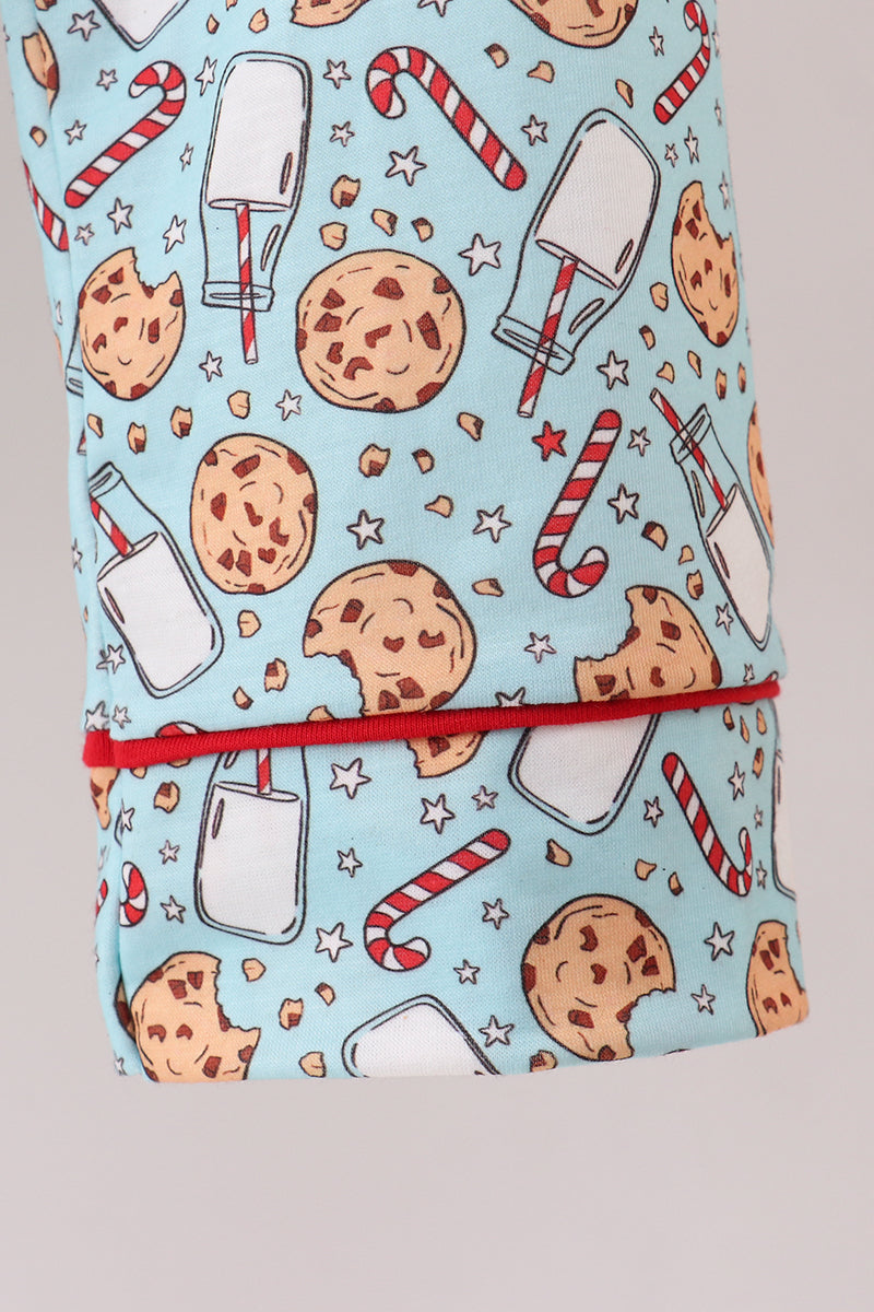 Santa Claus Cookie Print Pajamas Set