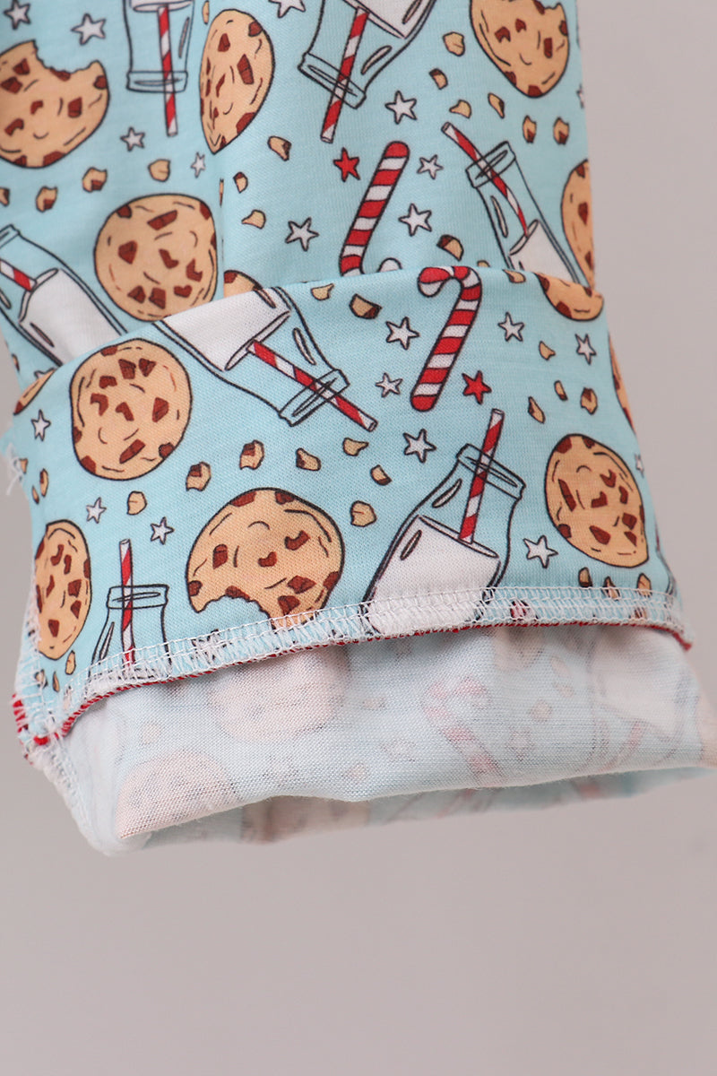 Santa Claus Cookie Print Pajamas Set