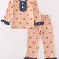 Khaki Turkey Print Girl Pajamas Set