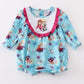 Blue Princess Embroidery Ruffle Bubble