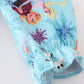 Blue Princess Embroidery Ruffle Bubble