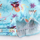 Blue Princess Embroidery Ruffle Bubble