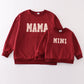 Maroon Mama&Mini Applique Fleece Mom&Me Sweatshirt